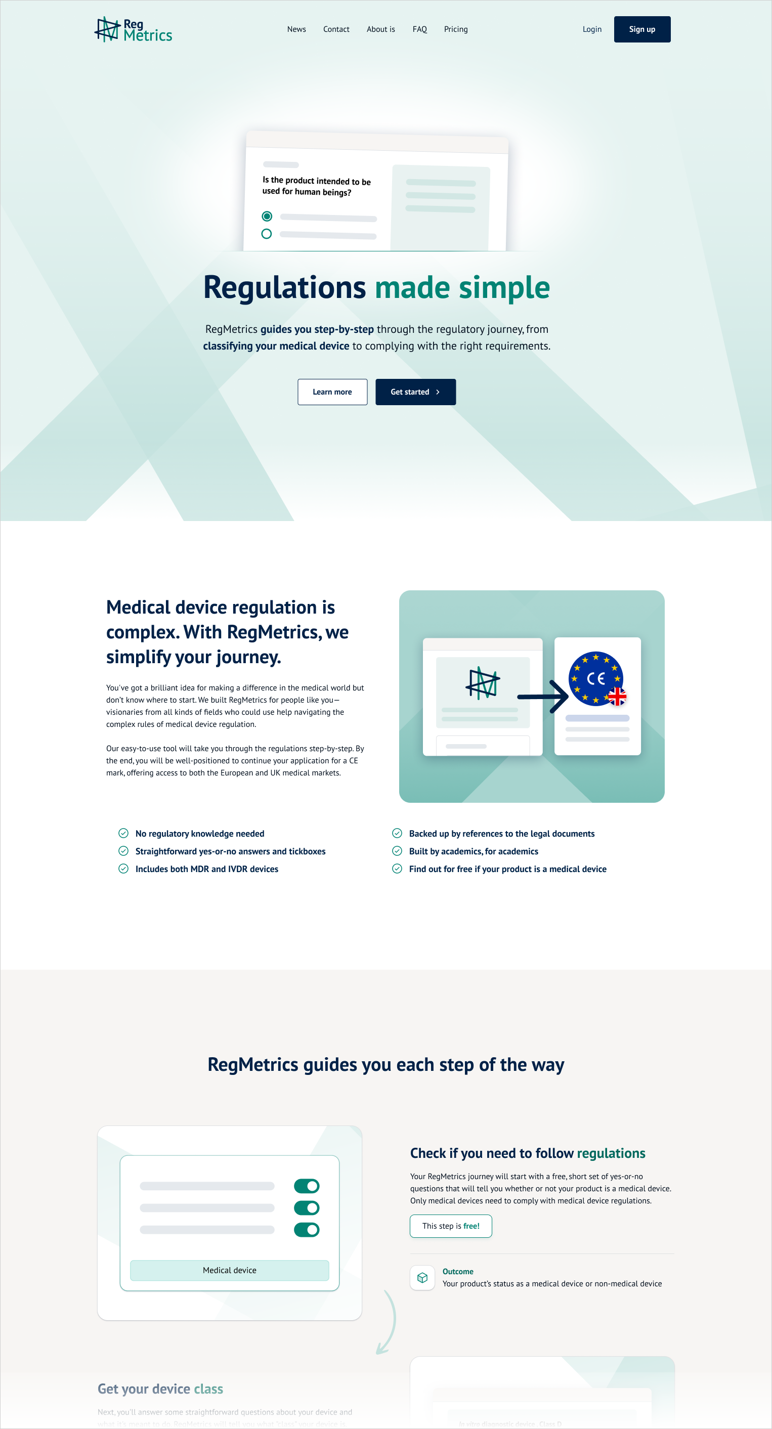 RegMetrics homepage redesigned