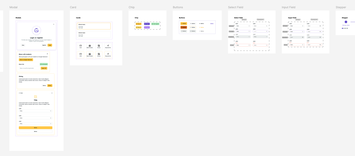 Screenshot of design system