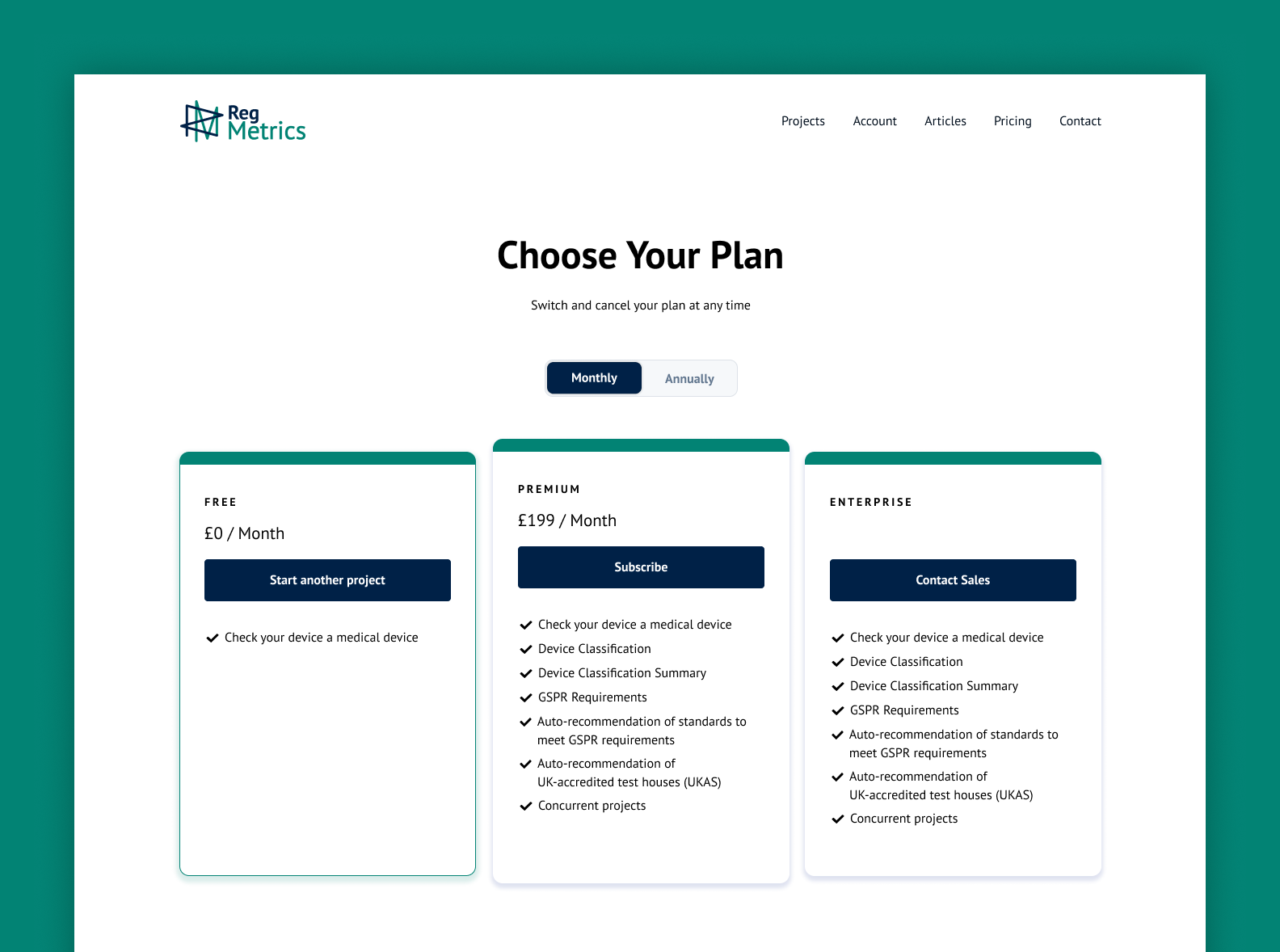 Payment page – Regmetrics